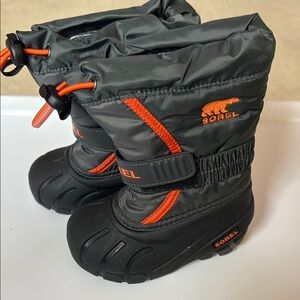 Sorel Kids' Black and Orange Winter Boots